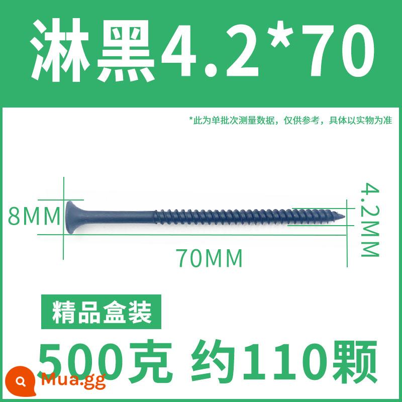 Số lượng lớn màu đen cường độ cao vách thạch cao móng tay Vít tự tháo tấm thạch cao chéo đầu phẳng tự gõ ốc vít gỗ M3.5mm - Móng tay vách thạch cao màu đen đóng hộp 4.2*70 (khoảng 110 chiếc)