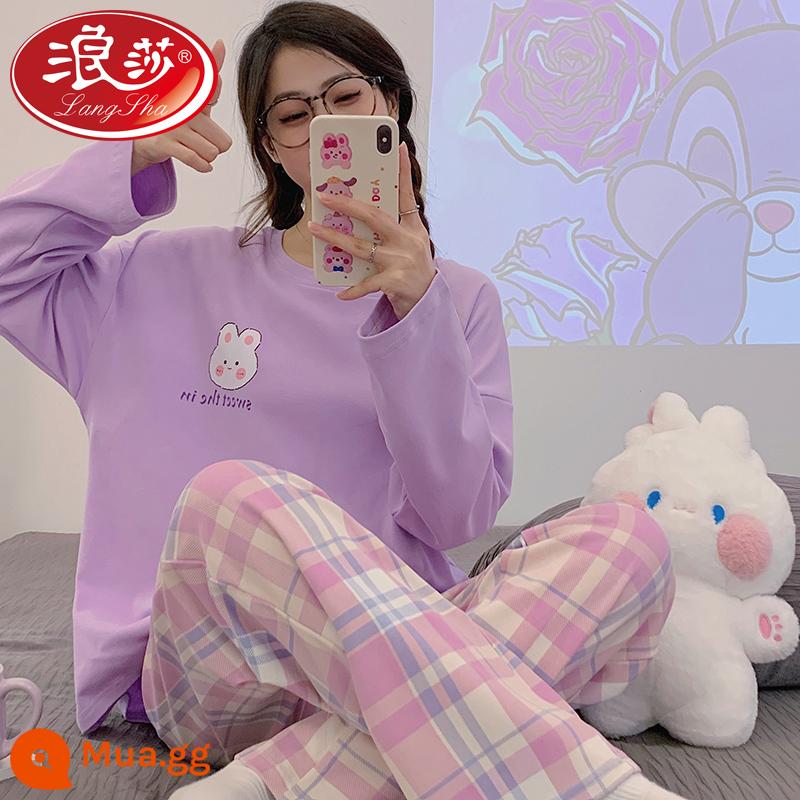 2023 Bộ Đồ Ngủ Mới Cho Nữ Xuân Thu Cotton Nguyên Chất Dài Tay Nữ Trẻ Trung Học Sinh Trung Học Hoạt Hình Thường Ngày Mặc Ở Nhà mùa Thu - D63031#