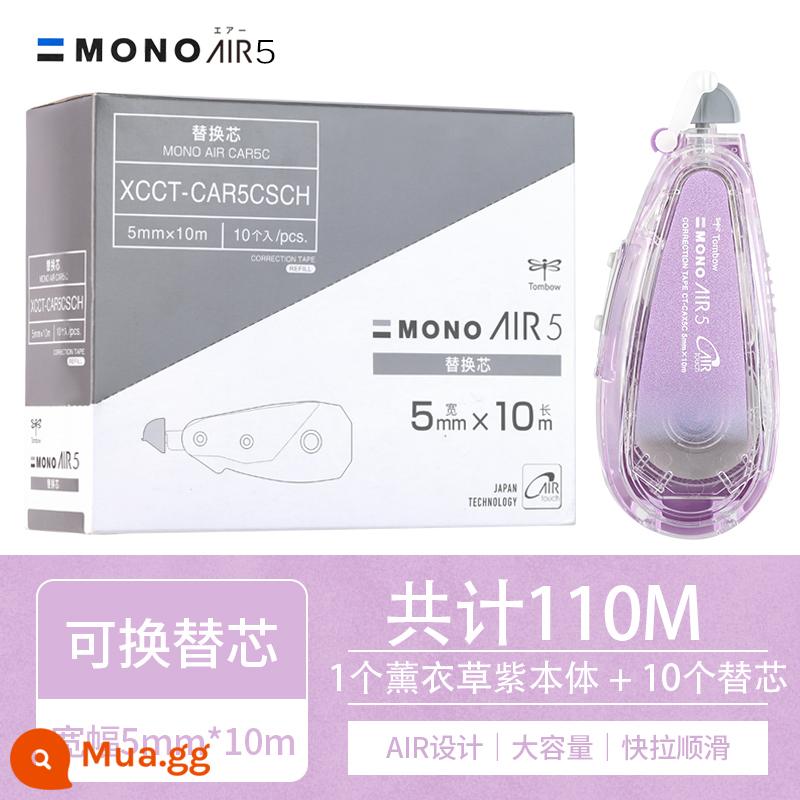 [10 gói] Đai chỉnh hình chuồn chuồn Tombow nhập khẩu từ Nhật Bản - [Tím Oải Hương] 1 thân chính + 10 lõi thay thế