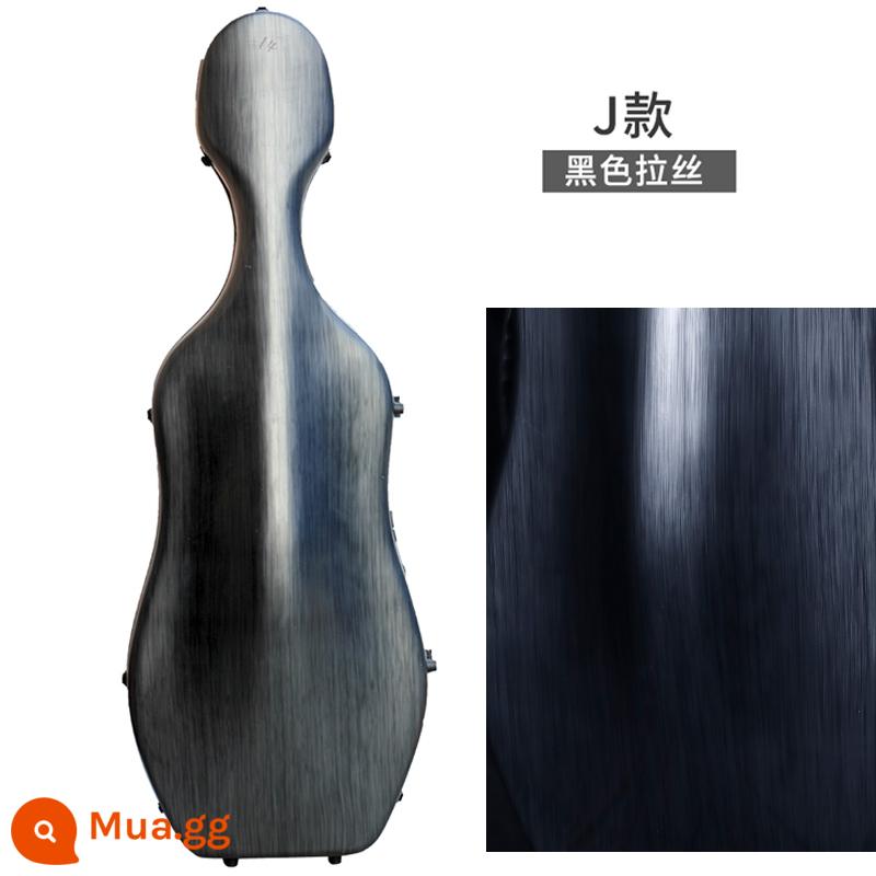 Vỏ đàn Cello Vỏ máy bay 4/4Sợi carbon siêu nhẹ 3/4Phổ thông có thể được hỗ trợ bởi lô hàng máy bay Vỏ đàn Cello 3/4 - 4/4 màu đen chải