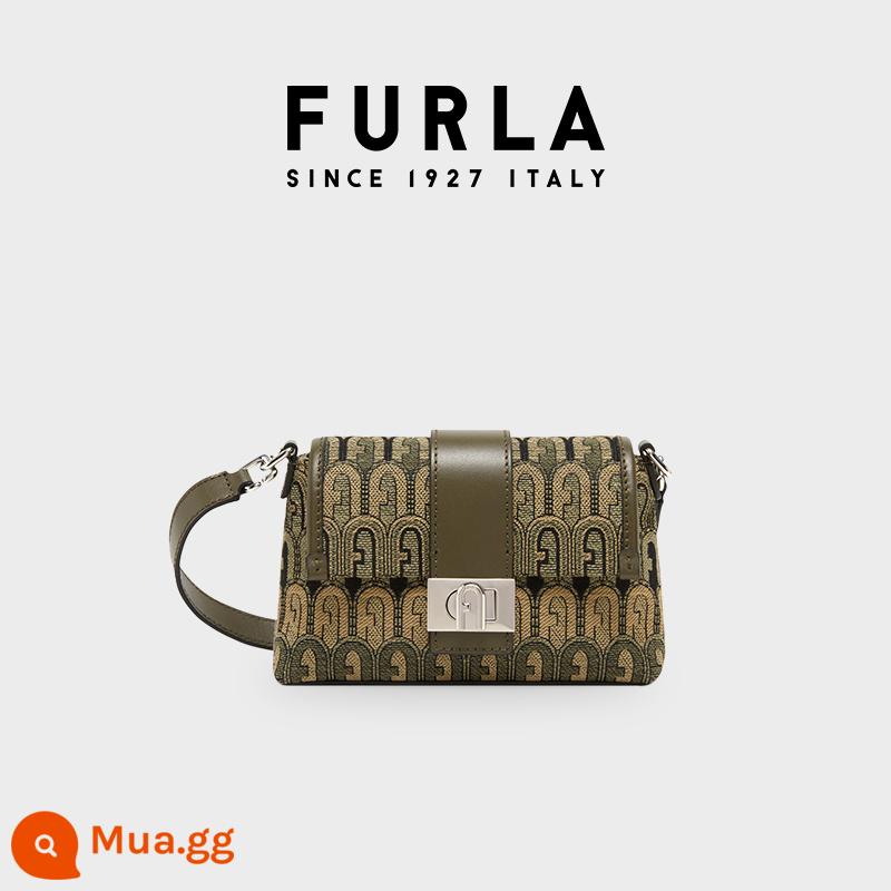 [Đếm ngược giảm giá] Túi đeo vai FURLA Charlotte Mini Jacquard dành cho nữ - Màu hoa xanh xô thơm