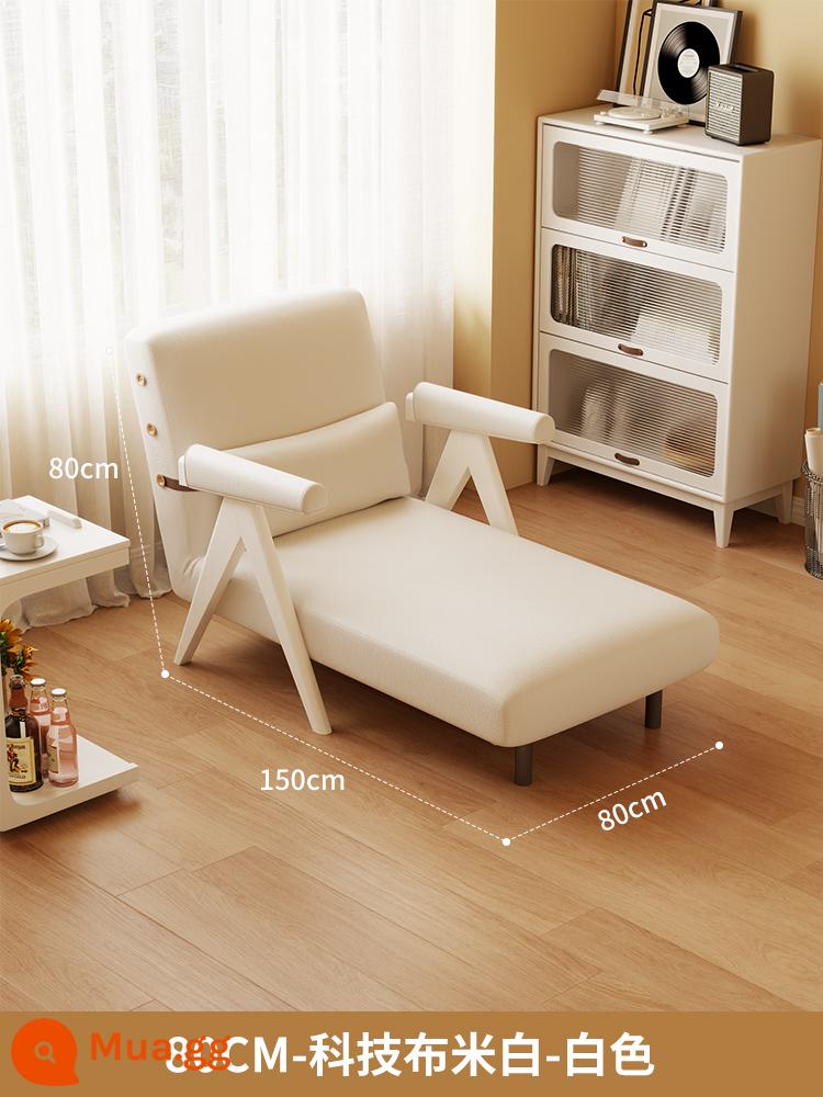 Sofa giường gấp đôi căn hộ nhỏ Internet người nổi tiếng giường đơn hộ gia đình hoàng phi vợ lẽ đơn giường sofa gỗ nguyên khối - 80CM-vải kỹ thuật-trắng [không có chất tẩy rửa]