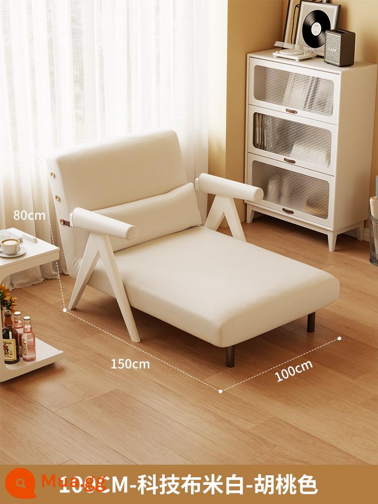 Sofa giường gấp đôi căn hộ nhỏ Internet người nổi tiếng giường đơn hộ gia đình hoàng phi vợ lẽ đơn giường sofa gỗ nguyên khối - 100CM-vải kỹ thuật-trắng [không có chất tẩy rửa]