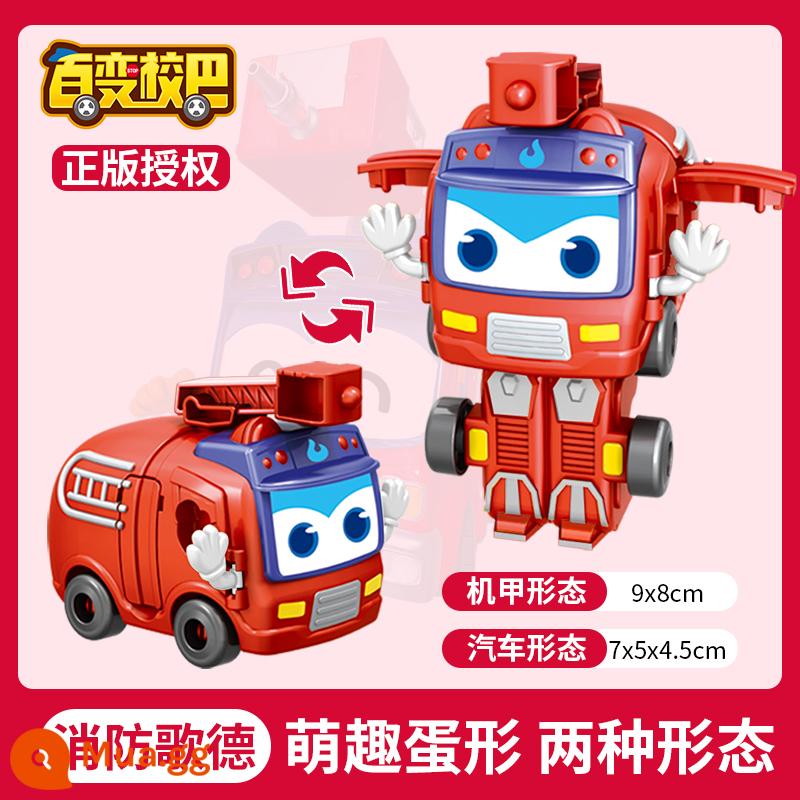 Chính hãng luôn thay đổi xe buýt trường học bác sĩ cảnh sát trưởng Goethe ngược xe trẻ em robot biến dạng phù hợp với đồ chơi 3 + quà tặng - (Túi) Fire Goethe [Phiên bản mini]