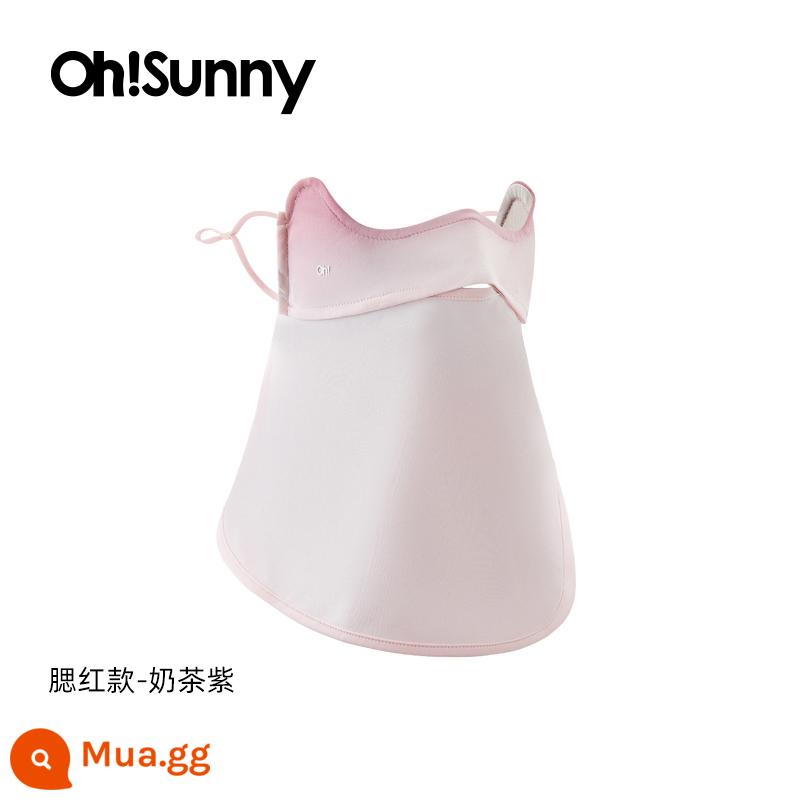 Ohsunny má hồng mặt nạ chống nắng toàn mặt chống tia UV bảo vệ cổ thoáng khí góc mắt khi lái xe mặt nạ che nắng - Kiểu má hồng-trà sữa tím