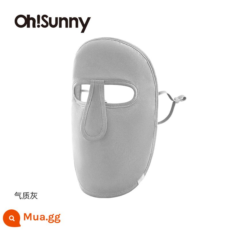 Khẩu trang chống nắng ohsunny full face bảo vệ cổ mỏng chống tia UV mặt thoáng khí mặt nạ bạch tuộc Kini che nắng - Phong cách chống nắng màu xám cơ bản (Thiết kế hai lớp)