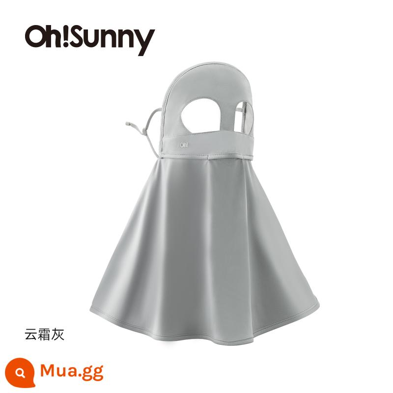 ohsunny mặt nạ chống nắng mùa xuân và mùa hè của phụ nữ chống tia cực tím cảm giác mát mẻ thoáng khí bảo vệ cổ kiểu gấu trúc tấm che nắng mặt gini - Phong cách Cloud Frost Grey-Panda