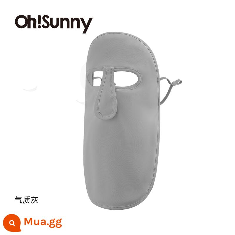 Khẩu trang chống nắng ohsunny full face bảo vệ cổ mỏng chống tia UV mặt thoáng khí mặt nạ bạch tuộc Kini che nắng - Màu xám Temperament - Kiểu chống nắng bảo vệ cổ (Thiết kế hai lớp)