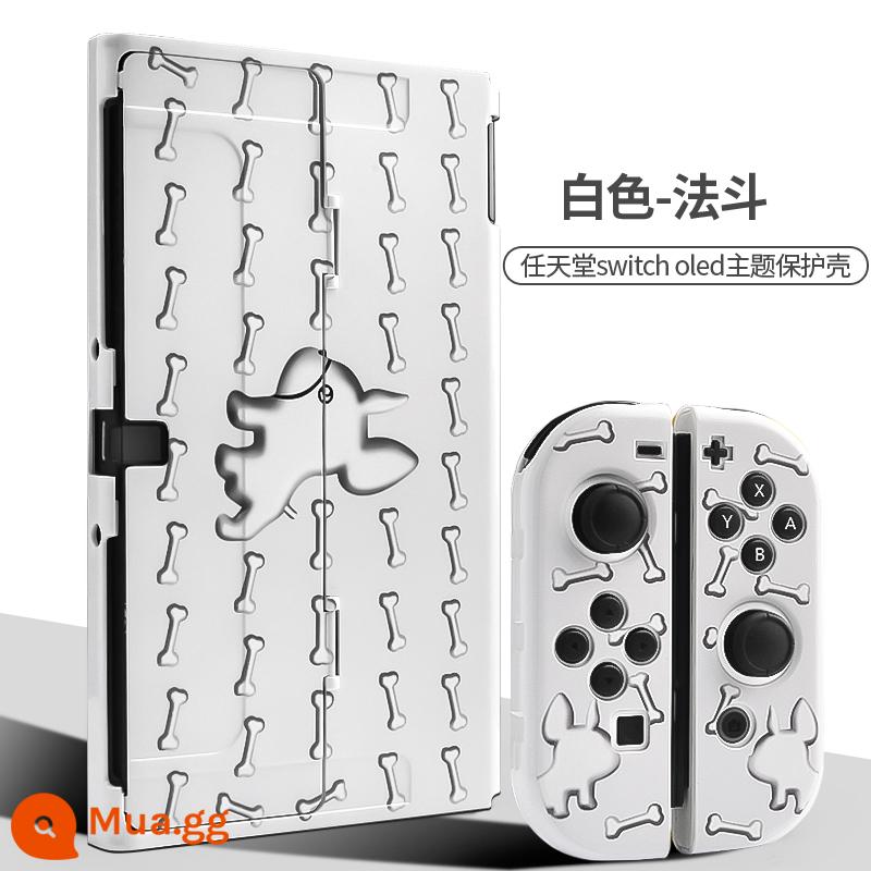 Vỏ bảo vệ Nintendo Switch Vỏ bảo vệ switcholed đế cắm được tay cầm ns vỏ hai mảnh vỏ silicon vỏ mềm phụ kiện màn hình oled riêng biệt nhãn dán nslite vỏ cứng mờ - Hộp cứng nâng cấp mới OLED [Pháp Dou White] đi kèm phim + nắp