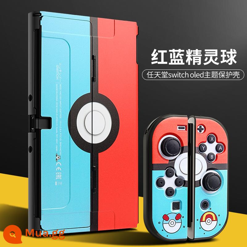 Vỏ bảo vệ Nintendo Switch Vỏ bảo vệ switcholed đế cắm được tay cầm ns vỏ hai mảnh vỏ silicon vỏ mềm phụ kiện màn hình oled riêng biệt nhãn dán nslite vỏ cứng mờ - Vỏ cứng nâng cấp mới OLED [Pokeball] đi kèm phim + nắp