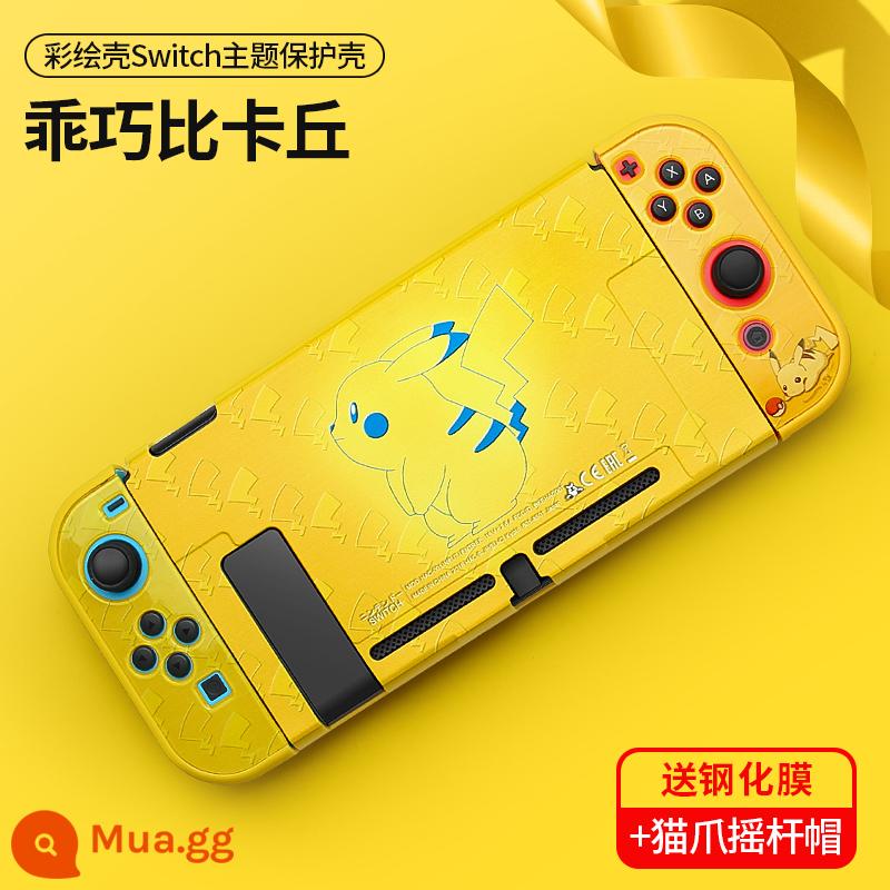 Vỏ bảo vệ Nintendo Switch Vỏ bảo vệ switcholed đế cắm được tay cầm ns vỏ hai mảnh vỏ silicon vỏ mềm phụ kiện màn hình oled riêng biệt nhãn dán nslite vỏ cứng mờ - Case cứng mới nâng cấp của Switch [Good Pikachu] tặng kèm film + nắp