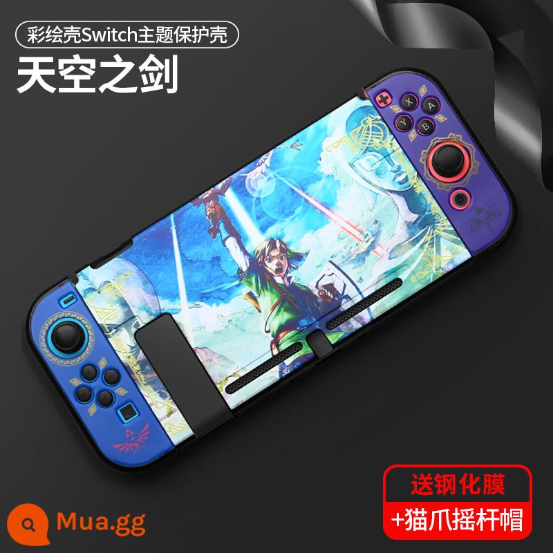 Vỏ bảo vệ Nintendo Switch Vỏ bảo vệ switcholed đế cắm được tay cầm ns vỏ hai mảnh vỏ silicon vỏ mềm phụ kiện màn hình oled riêng biệt nhãn dán nslite vỏ cứng mờ - Hộp cứng Switch mới nâng cấp [Skyward Sword] đi kèm film + nắp