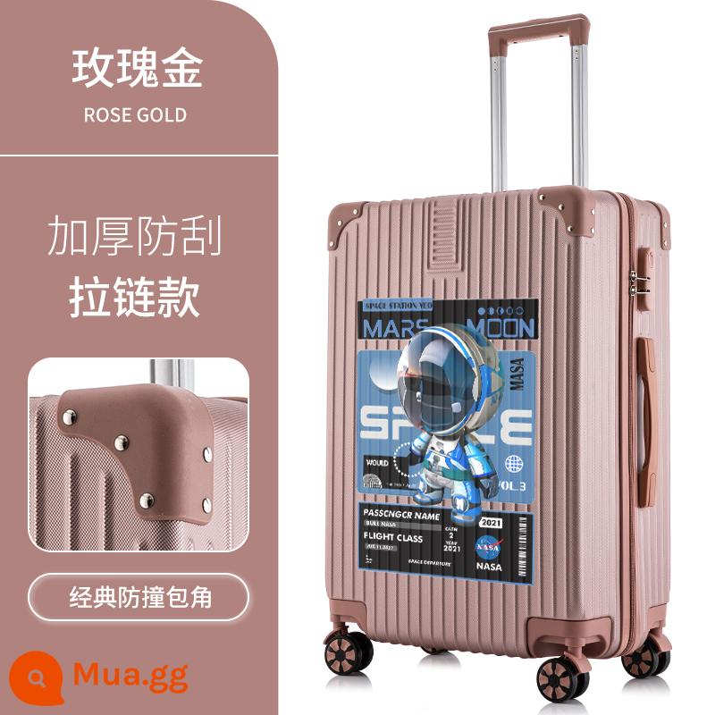 Hộp hành lý mới của Nans Astronomy Box nữ Tie Box Hộp da 20 inch Mật khẩu là mạnh mẽ, bền và dày - Phi hành gia đầu to bên trái ★ dây kéo ★ vàng hồng