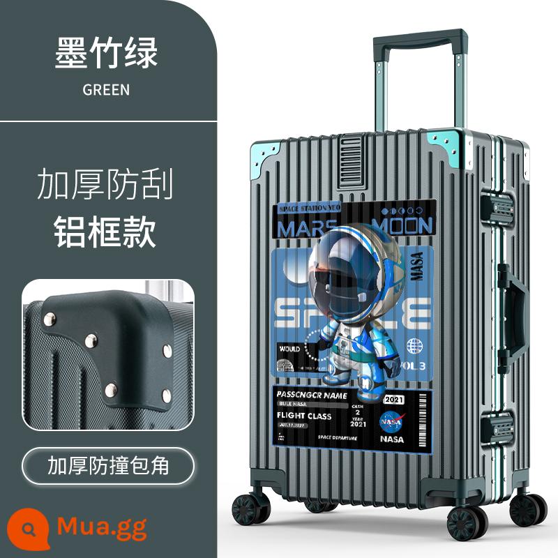 Hộp hành lý mới của Nans Astronomy Box nữ Tie Box Hộp da 20 inch Mật khẩu là mạnh mẽ, bền và dày - Phi hành gia đầu to bên trái◇khung nhôm◇tre xanh đen