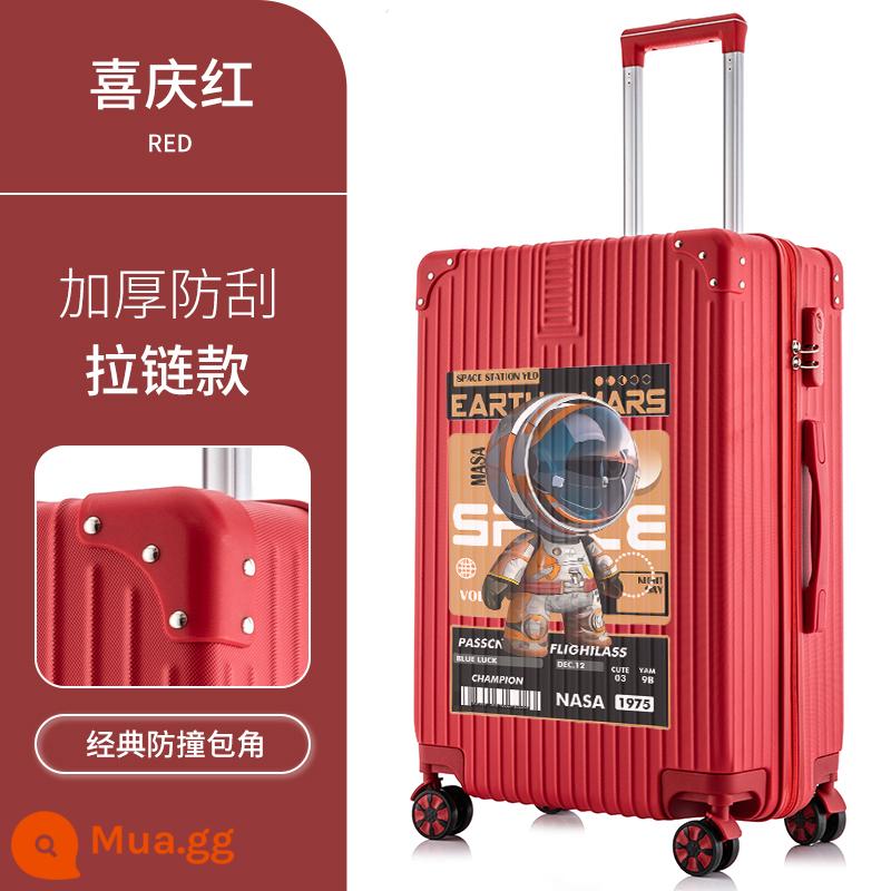 Hộp hành lý mới của Nans Astronomy Box nữ Tie Box Hộp da 20 inch Mật khẩu là mạnh mẽ, bền và dày - Phi hành gia đầu to bên phải ★ dây kéo ★ màu đỏ lễ hội