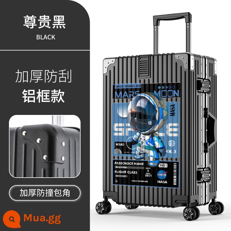 Hộp hành lý mới của Nans Astronomy Box nữ Tie Box Hộp da 20 inch Mật khẩu là mạnh mẽ, bền và dày - Phi hành gia đầu to bên trái◇Khung nhôm◇Màu đen trang nghiêm