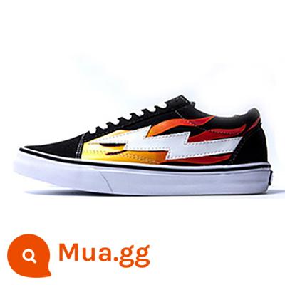 Uncle Si Chaoshe REVENGE X STORM Revenge Storm Flame Lightning Giày Low Top Giày vải Giày trượt ván - Điểm ngọn lửa đen