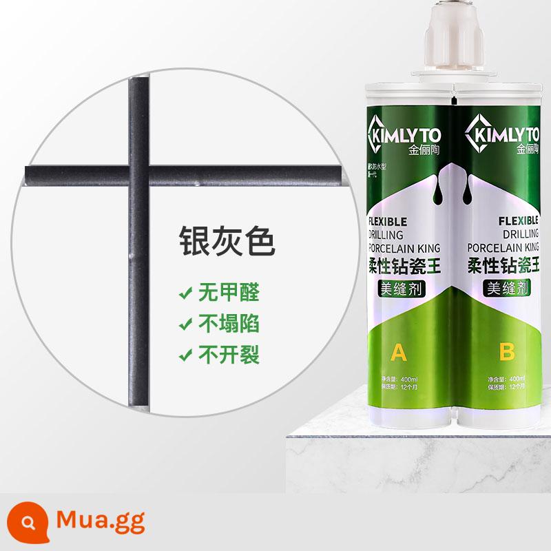 Đại lý đường may đẹp gạch lát sàn gạch thương hiệu đặc biệt top ten móc keo hộ gia đình chống thấm và chống nấm mốc sàn sứ thật keo đường may đẹp - [Xám bạc] Có vòi phun keo