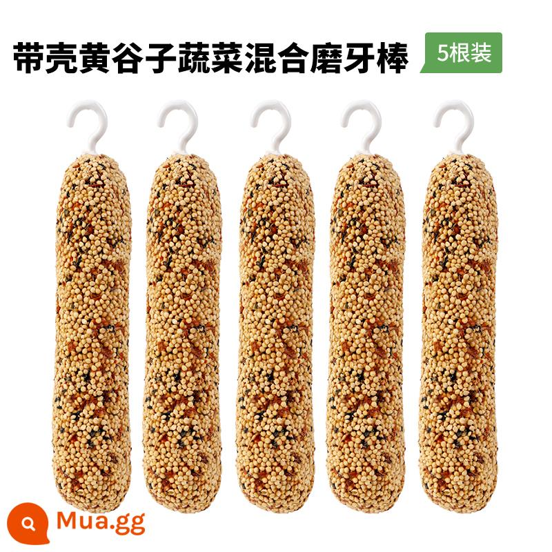 Vẹt răng hàm dính da hổ phượng hoàng đen hoa mẫu đơn miệng mài snack huấn luyện thưởng thức ăn nhai đồ chơi chim tiếp liệu - Que mọc răng rau củ quả hạt nhỏ*5