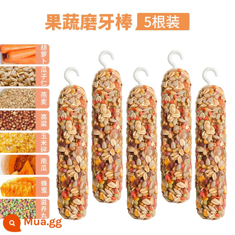 Vẹt răng hàm dính da hổ phượng hoàng đen hoa mẫu đơn miệng mài snack huấn luyện thưởng thức ăn nhai đồ chơi chim tiếp liệu - Que rau củ quả vẹt x5 (bổ sung vitamin C)