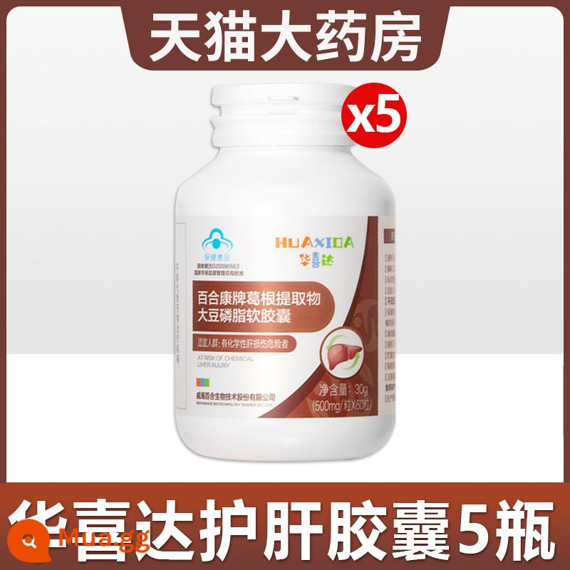 Huaxida Yihe Gan Capsule cửa hàng chính thức hàng đầu Baihekang Pueraria chiết xuất từ rễ đậu tương phospholipid viên nang mềm fl - Uống 1 shot 5 [shot thật 5 lọ] bán trực tiếp tại nhà thuốc, mua hàng giả sẽ bị phạt mười