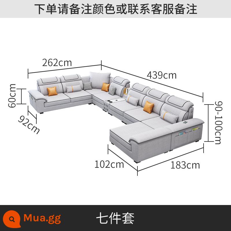 Bắc Âu 2023 Mới Sofa Vải Kết Hợp Nội Thất Vuông Lớn Số Công Nghệ Vải Sofa Cao Su Phòng Khách Hiện Đại Đơn Giản - bộ bảy mảnh