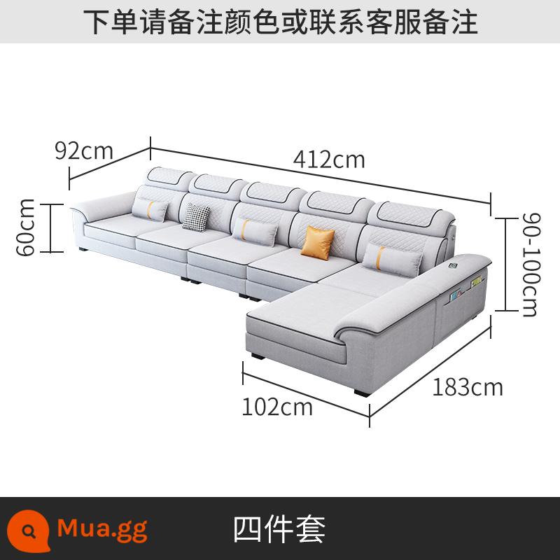 Bắc Âu 2023 Mới Sofa Vải Kết Hợp Nội Thất Vuông Lớn Số Công Nghệ Vải Sofa Cao Su Phòng Khách Hiện Đại Đơn Giản - bộ bốn mảnh