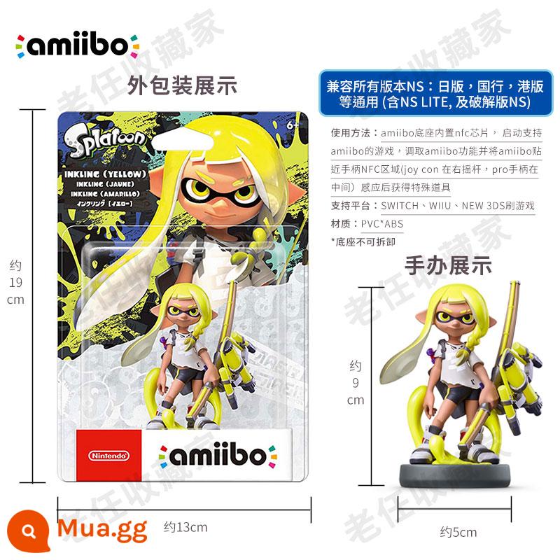 Chính hãng Nintendo mô hình splatoon 3 Sprato amiibo máy bay chiến đấu thủy triều màu bạch tuộc cô gái mực - Squirting 3 cô gái màu vàng tại chỗ