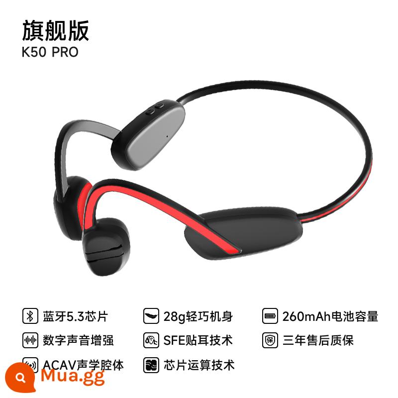 Tai nghe bluetooth không dây dẫn truyền xương thật không in-ear kẹp tai thể thao cao cấp chạy pin siêu lâu chuyên dụng cho nam - [Phiên bản cuối cùng] Không có lỗ hay rò rỉ âm thanh √ Cuộc gọi độ phân giải cao √ Thời lượng pin dài 15H [Đen và Đỏ]