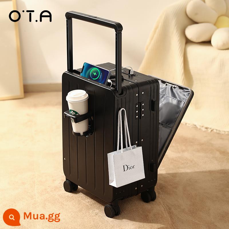 OTA mở phía trước hành lý nữ xe đẩy rộng mới 20 inch đa chức năng kinh doanh lên máy bay vali nhỏ nam - hắc diện thạch