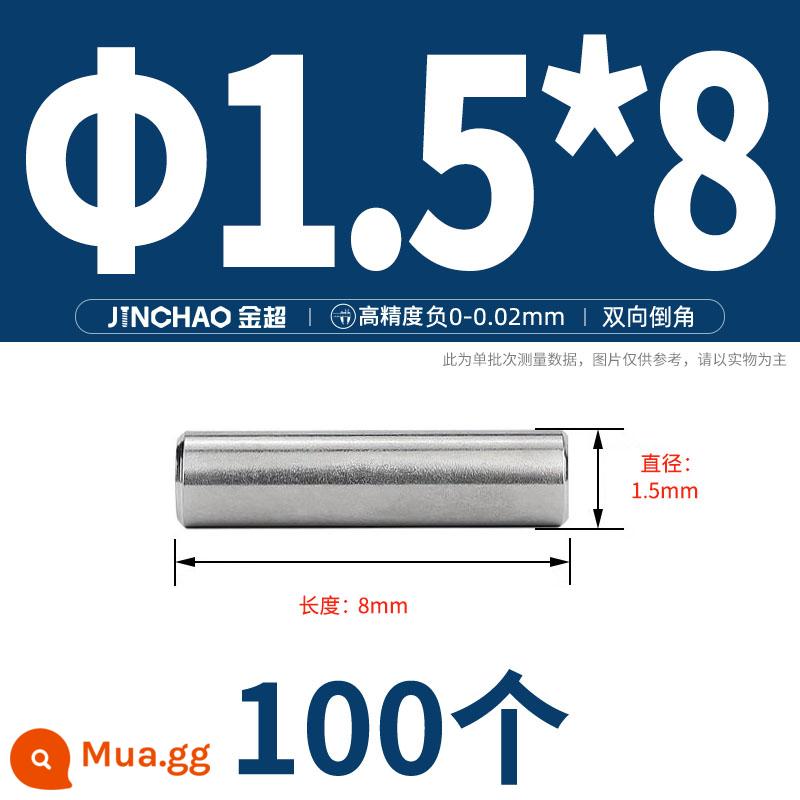 Chốt định vị hình trụ chốt inox 304 chốt cố định chốt đặc M2M2.5M3M4M5M6M8M10mm - Φ1,5 * 8 (100 chiếc)