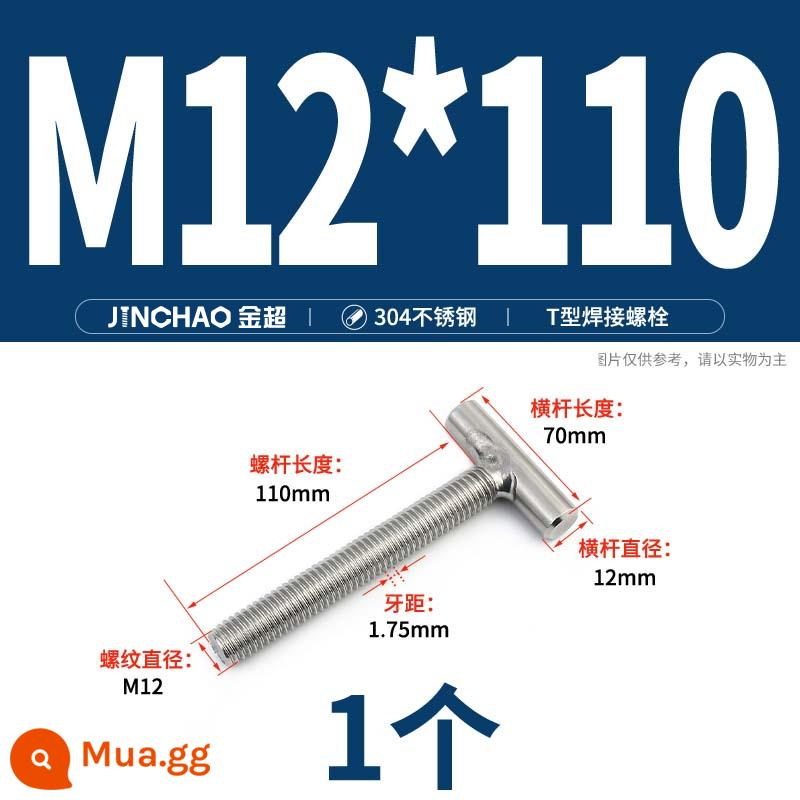 Vít hàn chữ T inox 304 Vít hàn chữ T Bu lông chữ T M4M5M6M8M10M12 - M12*110 (1 cái)