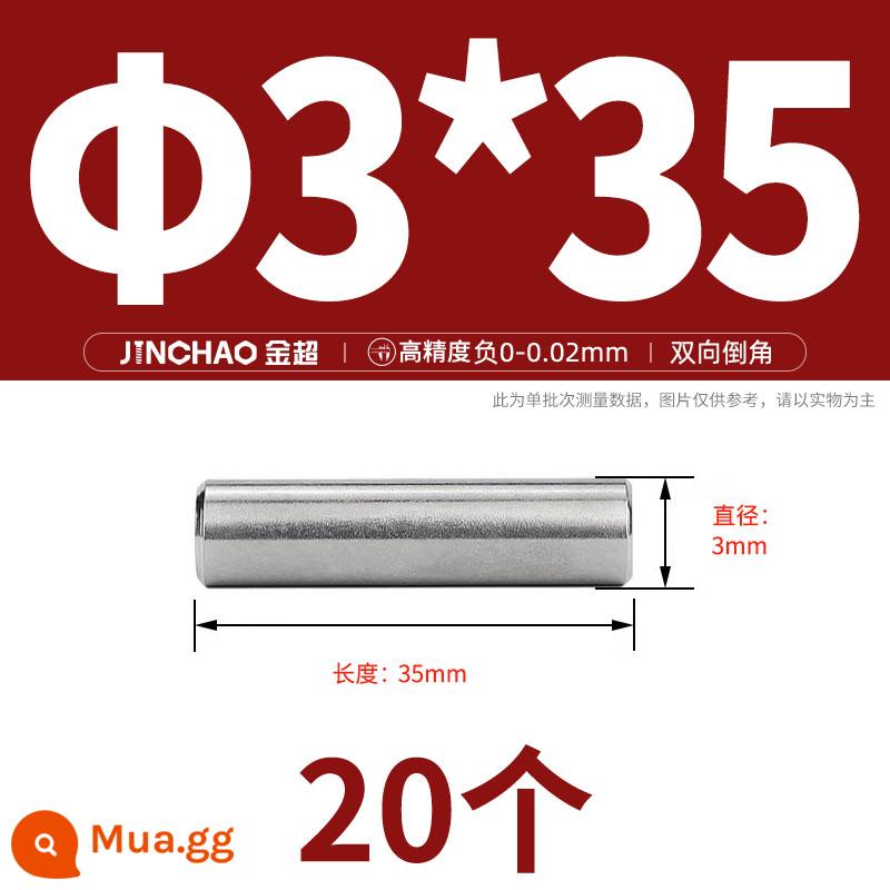 Chốt định vị hình trụ chốt inox 304 chốt cố định chốt đặc M2M2.5M3M4M5M6M8M10mm - Φ3*35(20 cái)