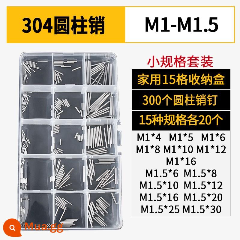 Chốt định vị hình trụ chốt inox 304 chốt cố định chốt đặc M2M2.5M3M4M5M6M8M10mm - Bộ chốt trụ 304 M1-M1.5