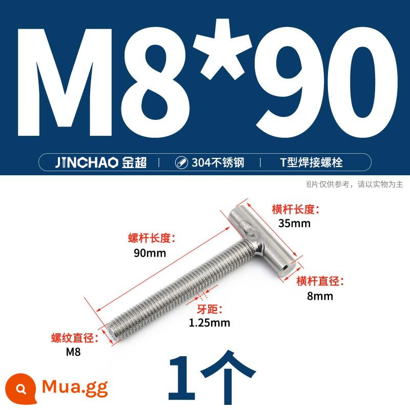 Vít hàn chữ T inox 304 Vít hàn chữ T Bu lông chữ T M4M5M6M8M10M12 - M8*90 (1 cái)