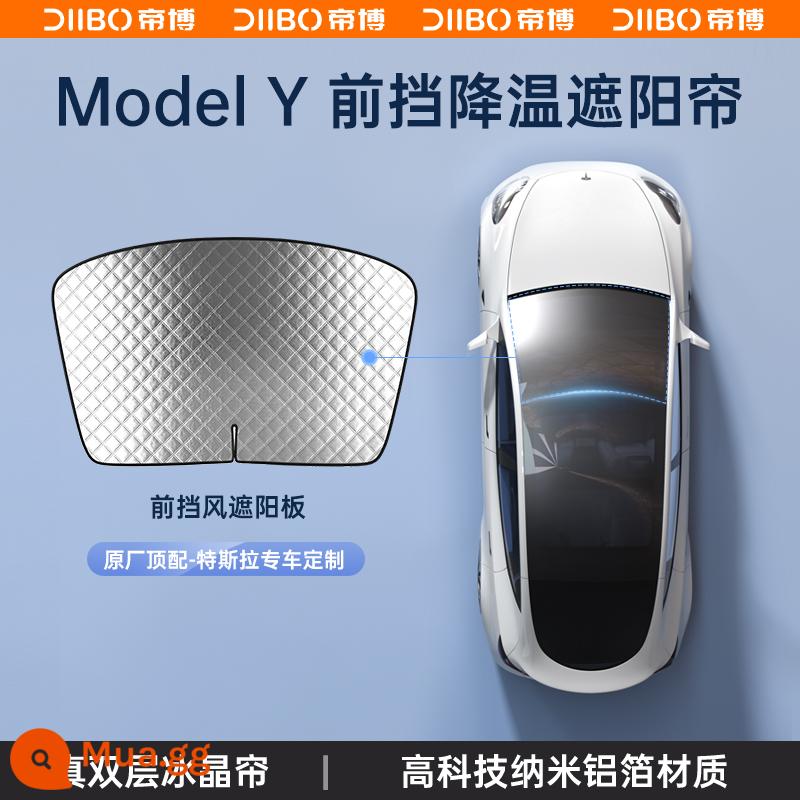 Thích hợp cho Tesla tấm che nắng ModelY/3 cửa sổ trời tấm che nắng trên rèm kem chống nắng khối Ya sửa đổi phụ kiện ô tô điều tốt - Tấm che nắng phía trước Model Y [phiên bản hàng đầu nguyên bản - phiên bản lá nhôm]