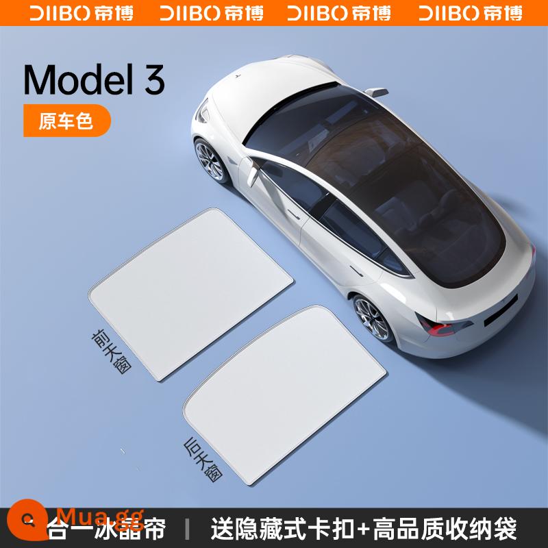 Thích hợp cho Tesla tấm che nắng ModelY/3 cửa sổ trời tấm che nắng trên rèm kem chống nắng khối Ya sửa đổi phụ kiện ô tô điều tốt - SF Express giao hàng trong ngày★Màu xe nguyên bản [Mẫu cửa sổ trời kiểu 3] Rèm làm mát pha lê băng 2 trong 1