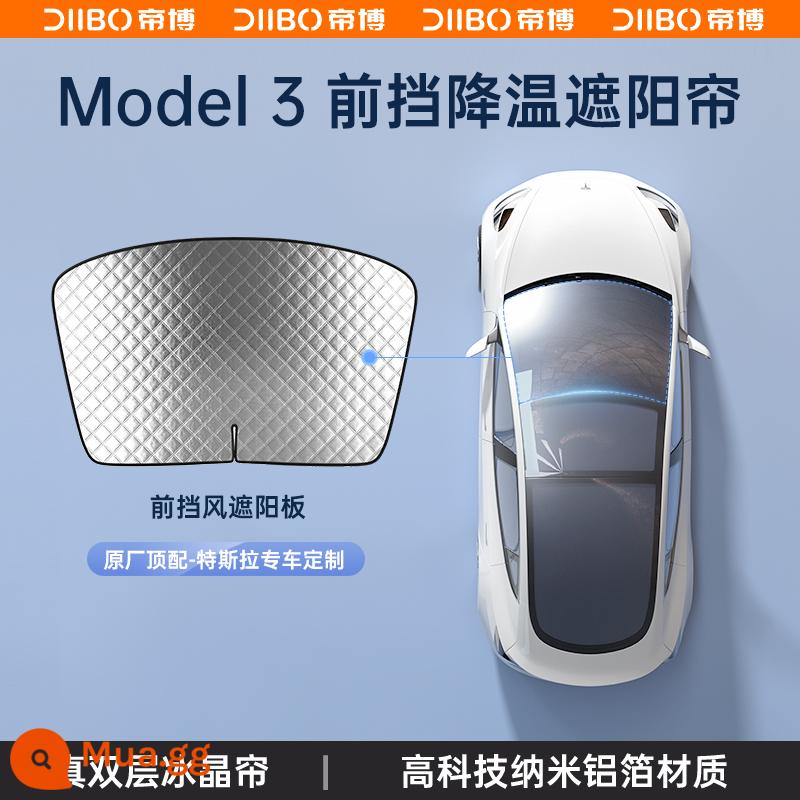 Thích hợp cho Tesla tấm che nắng ModelY/3 cửa sổ trời tấm che nắng trên rèm kem chống nắng khối Ya sửa đổi phụ kiện ô tô điều tốt - Tấm che nắng phía trước Model 3 [bản gốc - bản lá nhôm]