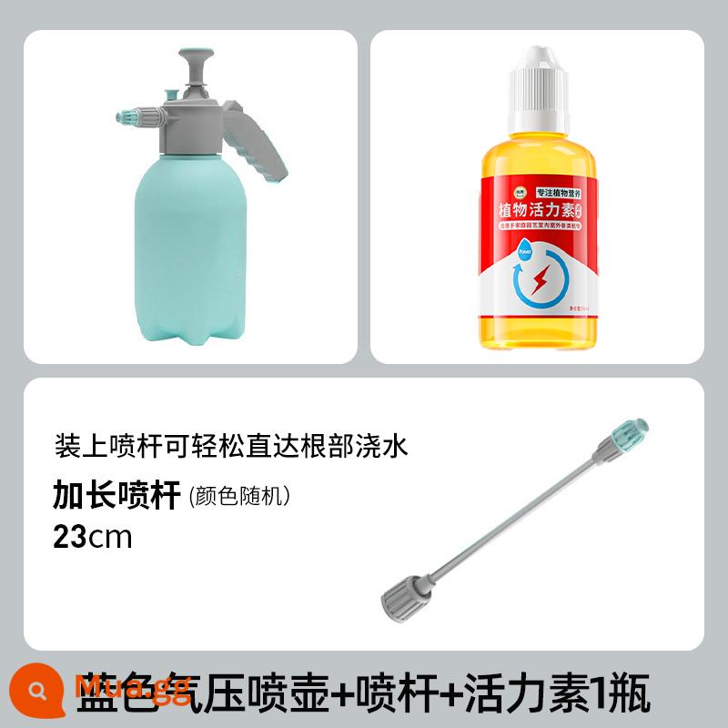 Bình tưới cây bình tưới áp suất không khí bọt nhỏ rửa xe tăng áp suất làm sạch đặc biệt bình xịt hộ gia đình phun sương siêu mịn - Bình xịt áp suất không khí màu xanh + đũa xịt + 1 bình sinh lực