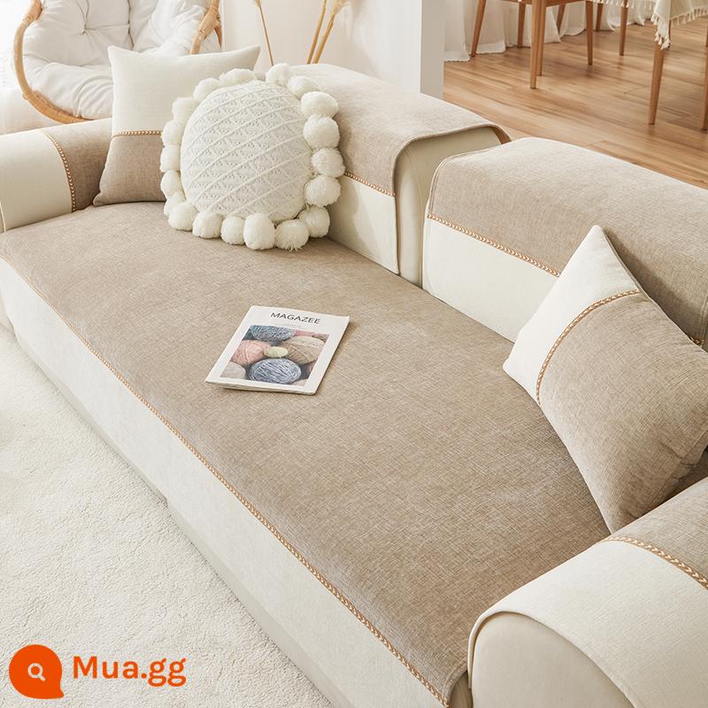 Nam Việt Quất Màu Sắc Tự Nhiên Series Voan Sofa Đệm Bốn Mùa Đa Năng Sofa Phòng Khách Miếng Bọc Ghế Sofa Khăn Bao - qian·Cà phê sô cô la dòng màu tự nhiên