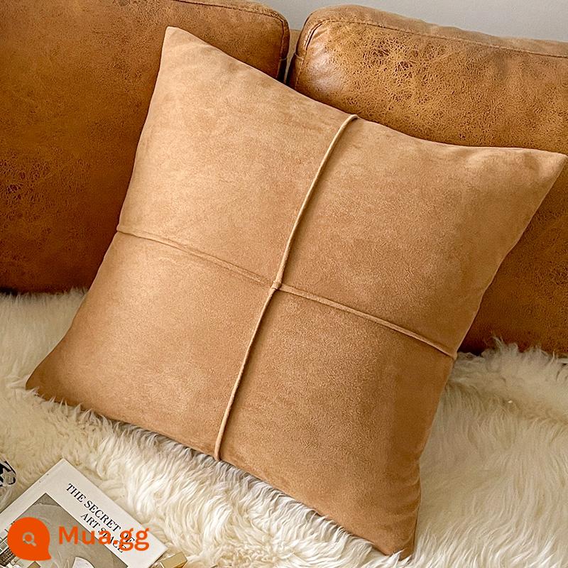 Nam Việt quất nhà Bắc Âu ins wabi sabi gió chần bông gối gối sofa phòng khách đệm mẫu gối đầu giường - LDS-da lộn màu nâu: 45*45cm