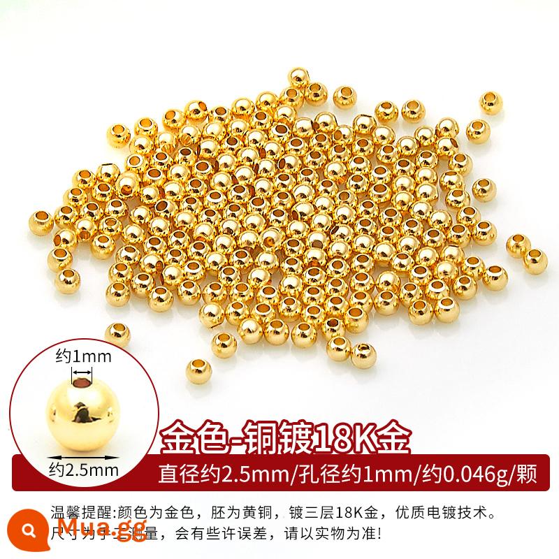 Đồng mạ vàng 18k hạt rời hạt DIY phụ kiện còng tay xâu chuỗi hạt đồng vàng 14K hạt vàng nhỏ miếng đệm chất liệu - Hạt đồng-vàng 18K-2.5mm-khoảng 98-100 hạt