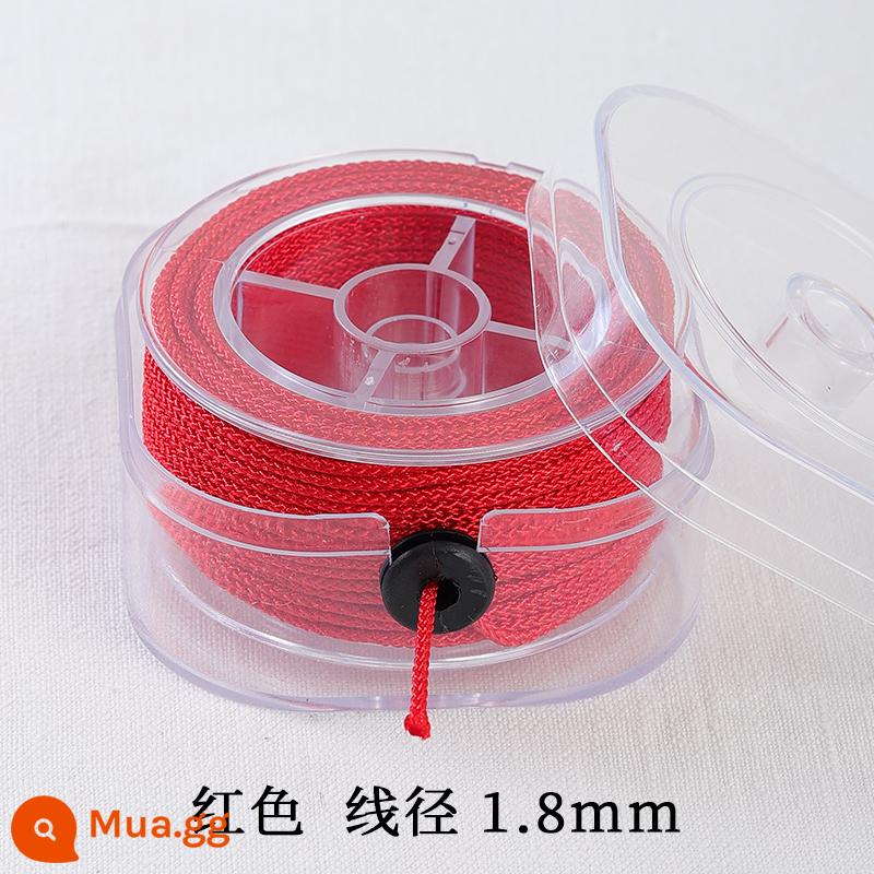 Sợi dây Wenwan sợi dây tay chuỗi dây dệt bằng tay sợi ngọc bện dây đính cườm nylon đeo hạt Phật sợi dây đặc biệt không co giãn - Dây đỏ số 83 đường kính 1.8mm/dài 13m [hộp vuông nâng cấp mới]