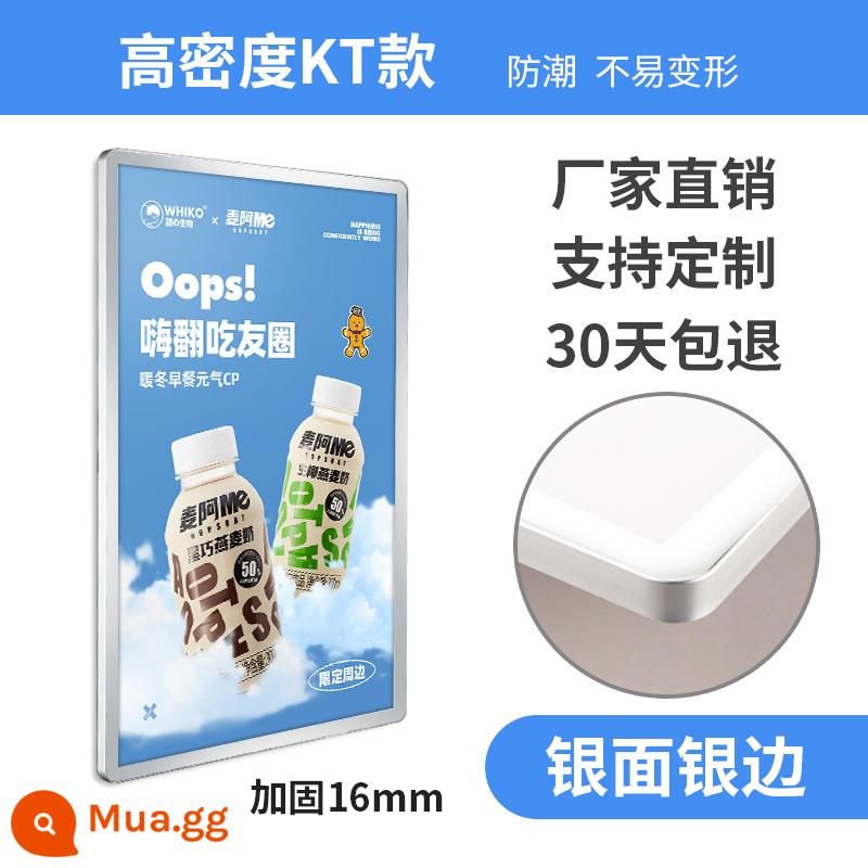 Khung quảng cáo thang máy khung tranh hợp kim nhôm đóng khung khung ảnh a3a4 treo tường khung trưng bày từ tính tròn hút từ tính khung poster - Viền bạc và bề mặt bạc (model 1.5cmkt)