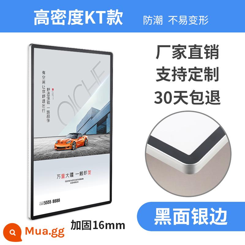 Khung quảng cáo thang máy khung tranh hợp kim nhôm đóng khung khung ảnh a3a4 treo tường khung trưng bày từ tính tròn hút từ tính khung poster - Viền bạc và bề mặt đen (model 1.5cmkt)