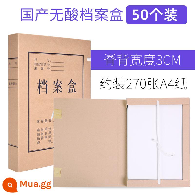 50 hộp đựng hồ sơ hộp dữ liệu hồ sơ giấy kraft hộp lưu trữ a4 nhập khẩu hộp hồ sơ giấy dày không chứa axit dung lượng lớn tùy chỉnh in logo tùy chỉnh văn phòng phẩm văn phòng chứng từ kế toán tùy chỉnh - 50 mẫu gia dụng cực dày không chứa axit/3cm