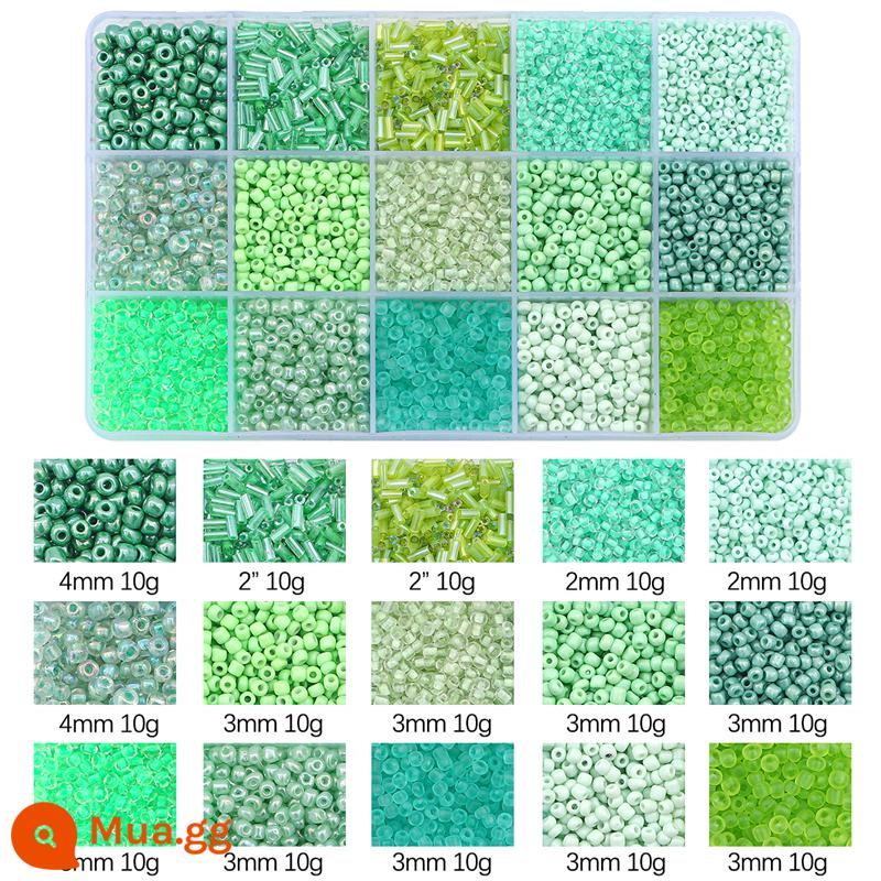 Gạo hạt sequins ngọc trai giả chất liệu túi beading handmade tự làm chất liệu làm vòng cổ tay bông tai đính cườm rời hạt - Trái cây xanh 15 lưới 1 hộp