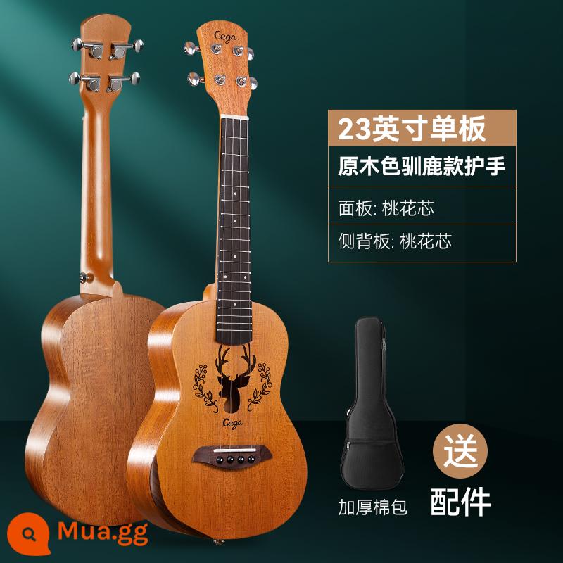 cega ukulele người mới bắt đầu 23 inch đàn ông và phụ nữ nhập cảnh chính thức hàng đầu cửa hàng ukulele đàn guitar nhỏ của trẻ em - [Mẫu bảo vệ nâng cấp] Tuần lộc màu gỗ nguyên khối 23 inch + phụ kiện + túi biểu diễn