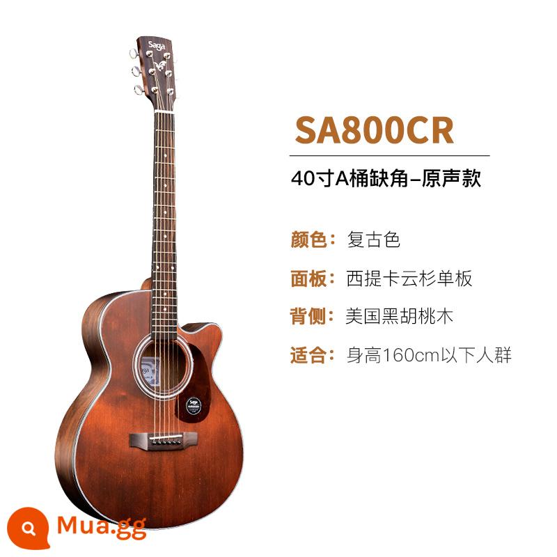 Giới thiệu đàn guitar Saga sf700 cho người mới bắt đầu chơi đàn guitar acoustic dân gian Saga 41 inch chính hãng được khuyên dùng cho bé trai và bé gái - SA800CR/40 inch/góc cắt