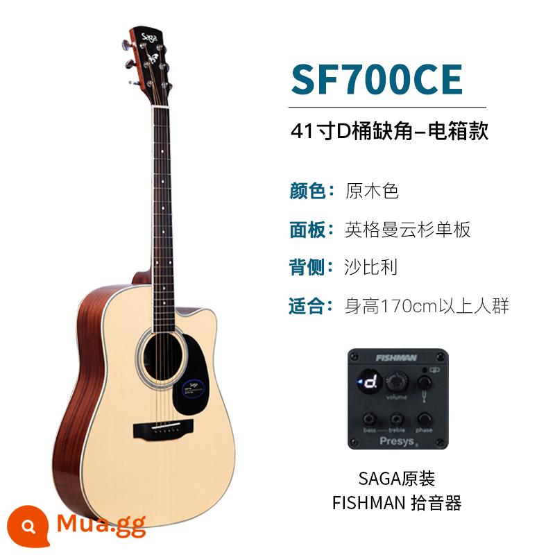 Giới thiệu đàn guitar Saga sf700 cho người mới bắt đầu chơi đàn guitar acoustic dân gian Saga 41 inch chính hãng được khuyên dùng cho bé trai và bé gái - SF700CE/D thùng/41 inch/mô hình hộp điện